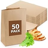 50 Stück Kraftpapiertüten Braun, 30 x 20 x 12.5 cm Geschenktüten aus Papier Groß, Brottüten, DIY Süßigkeiten Beutel Mitgebsel Tüten für Adventskalender, Gastgeschenke Hochzeit, Geburtstagsparty