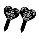Supvox 2St Gedenktafelhaufen Kardinal Garten Gedenktafel für den Tierfriedhof Gedenkgrabstein Grab Dekoration Tomb Gedenk-Herzpfahl Grabschmuck auf dem Friedhof Acryl Black