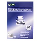 D.RECT Kohlepapier für Schreibmaschine, DIN A4, Maschindurchschreibepapier, CARBON COPY PAPER, schwarz, 100 Blatt