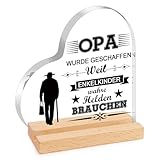 XIANNVXI Bester Opa Geschenk, Geschenke für Opa von Enkel Enkelin, Geschenk Opa Geburtstag, Holzschilder Heimat Dekoration aus Acryl, Vatertagsgeschenk für Opa