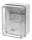ELEKTROPLAST Aufputz-Schalkasten IP55 Verteilerkasten 158 x 118 x 97 cm, transparentes Gehäuse TH35