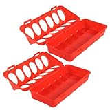 Futterstation für Geflügel 6 Fächer - Zubehör für Wachteln, Tauben und Kleintiere | 2er Set Futterspender für Küken, Enten, Nutztiere und Futter Quo