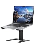 ALASHI Laptop-Ständer für Schreibtisch, Computerständer, höhenverstellbar, ergonomischer Notebook-Laptop-Erhöhung, Aluminium-Metallhalterung, kompatibel mit 10 bis 15,6 Zoll Notebook, schwarz