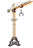 Dickie Toys - Mega Crane (120 cm) – extra großer Spielkran für Kinder von 3 - 5 Jahren, mit Fernbedienung, Seilwinde, Greifarm, 350° drehbar, ferngesteuerter Kran