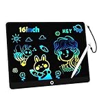 Bunte LCD Schreibtafel Kinder 16 Zoll, Maltafel Zaubertafel Digital Zeichnen Writing Tablet Ektronischer Grafiktablet 3-12 jährige mädchen Jungenkinderspielzeug Geschenke