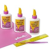 qollorette PVA Bastelkleber Transparent Flüssig Kinder Kleber, Kreativ Set für Kinder - 3 Stck Leim