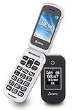Olympia Janus Klapphandy Seniorenhandy | Rentnerhandy | Großtasten Handy für Senioren ohne Vertrag | SOS-Notruftaste | FM-Radio | Vibrationsalarm | Bluetooth | Micro-SD bis 32GB | Tischladestation