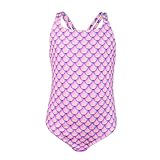 MYLILY Badeanzug Mädchen Meerjungfrau | Badeanzug Kinder | Bademode Girls | Meerjungfraubadeanzug | Schwimmanzug-Mädchen | Öko-Tex Zertifiziert und Biozidfrei | Schuppenmuster Bunt (134/140)