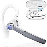 Bluetooth Headset V5.3, Wireless Freisprech Headset mit 110 Std Spielzeit, CVC8.0 Headset Kabellos mit 4 ENC Noise Cancelling Mic Mute, IPX7 Waterproof, In Ear Headset Handy für Autofahren, Eisengrau