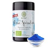NUR BIO® Blue Spirulina Bio 2 x 20 g, mit 65% Phycocyanin, vitaminreiche Nahrungsergänzung und natürliche Lebensmittelfarbe blau, Mikronährstoffe, Aminosäuren