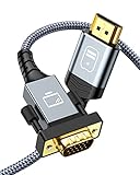 SNOWKIDS HDMI auf VGA Kabel 1,8M HDMI zu VGA Kabel Full HD1080P@60Hz Vergoldet & Aluminiumschale Konverter Nylon geflochten Kompatibel für Computer,Desktop,Laptop,PC,Monitor,Projektor,HDTV