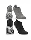 Occulto Damen & Herren Yoga Socken 2-4er Pack (Modell: Mady) 2 Paare | Schwarz-Grau 43-46