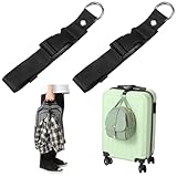 Ouligay 2 Stück Add A Bag Gepäckgurte, Luggage Strap for Jacket Bags, Jackenhalter Rucksack Verstellbare Gepäckgurte für Taschen, Machen Sie Ihre Hände Frei Add A Bag Strap Reisezubehör, Schwarz