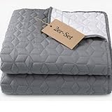 Tagesdecke 160x220 cm Grau 2er Set – Flauschige Decke & Couchdecke als Kuscheldecke flauschig mit Diamant Muster – Waschbare Bettdecke ohne Bezug – Sofadecke für sitzfläche, Sofaüberwurf &Bettüberwurf