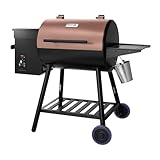 VEVOR Holzpelletgrill Smoker, 8 in 1 BBQ Grills für Outdoor Kochen, 456 Quadratzoll Kochbereich Elektrogrill und Smoker, mit digitalem Controller, Fleischsonde, 260.0 °C Max Temperatur, Schwarz