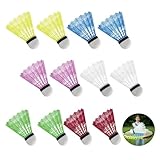 DALAETUS 12 Stück Nylon Badminton Bälle Set, Kunststoff Federbälle, Stabilität und Haltbarkeit, Farbiges Badminton für Indoor Outdoor Sport, Training, Bewegung, Unterhaltung, Spiele