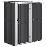 vidaXL Geräteschuppen Gerätehaus Gartenhaus Garten Werkzeug Schuppen Lagerschuppen Geräteschrank Anthrazit 180,5x97x209,5cm Verzinkter Stahl