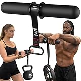 FitBeast Unterarmtrainer & Unterarmtrainer, Handgelenkroller mit dickerem Griff, Unterarmkrafttrainer mit verstellbarem Gurt - ideal für Griffkraft, Muskelaufbau, Rehabilitation (Schwarz)