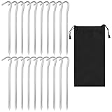 20 Stück Zeltheringe, 18cm Heringe Erdnägel Stabil, Camping Erdnägel Häringe, Häringe Zelt, Zelthaken für Camping, Angeln und Gartenarbeit Usw