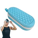 Schwimmbrillen-Etui,Schwimmbrillen-Etui | Großes, stoßfestes Silikon-Schwimmbrillenetui mit Umhängeband - Brillenetui mit Reißverschluss, schützende tragbare Aufbewahrungstasche, atmungsaktive Schwimm