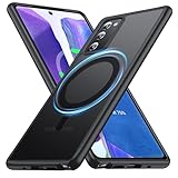 FNDMIL [NO.1 Magnetisch für Samsung Galaxy Note 20 Hülle mit MagSafe [Translucent Matt][Anti-Fingerabdruck][Militär Stoßfest] Hardcase mit Weich Silikon Handyhülle für Galaxy Note 20 Case,Schwarz