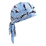 Kopftuch, Stirnband, UV-Schutz, Fahrradmütze, Kopfbedeckung, atmungsaktiv, modisches Accessoire, Fisch-Druck, Haarwickel für Wandern, Radfahren, blau, Refer to description