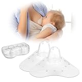 Aolso Stillhütchen Größe M, Inklusive 2 Brusthütchen und Etui, BPA-frei, extra weiche Brusthütchen zum Schutz beim Stillen, wiederverwendbares weiches Silikon zum Stillen (Dreieck)