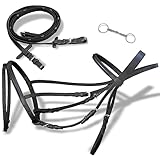 INLIFE Leder Trense Trensenzaum mit Zügeln und Gebiß schwarz Kolben,Sportartikel,Outdoor-Aktivitäten,Reitsport-Zubehör,Sattel- & Zaumzeug,Zaumzeug,Schwarz,0.75 KG,90896