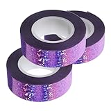 NUOBESTY 3 Rollen -gewebeband Journalbänder Farbiges Abdeckband Dekorative Bänder Bling-band Einseitiges Klebeband Scrapbooking-bänder Teppichklebeband Für Hartholzböden Violett