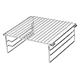 Campingmoon Klappbarer Grillrost Camping Grill Klappgrill Mini Outdoor Camfire Grillgitter Edelstahl für Picknick Wandern Camping BBQ 22x19cm