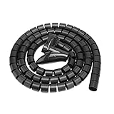 Spiralkabelschlauch, zuschneidbar, flexibel, Kabelschutz, Kabel-Organizer für TV, PC, Kabelmanagement und Organisation (10 mm, schwarz), 5 m