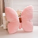 champracer Schmetterling Kissen Kinderzimmer Kuschelkissen Erwachsene Kinder Flauschig Aesthetic Faultier Kissen Deko Schlafzimmer für Geburtstagsgeschenk Valentinstag Mädchen (Rosa,40 cm)