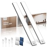 Schrankbeleuchtung Led Lampe mit Bewegungsmelder - 40cm 2200mAh Unterbauleuchte Küche Licht Aufladbar mit USB & Sensor - Dimmbar Schranklicht Treppenlicht - Vitrinenbeleuchtung Magnetische | 2 Stück
