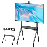 Mobiler TV-Ständer auf Rollen mit verstellbarer Höhe und Ablage für große Fernseher, ideal für flexible Home Entertainment Einrichtung