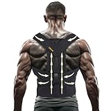 lifelove Rückenstützgurt - Korrektur für Hohlkreuz und Körperhaltung, Einheitsgröße für Taille bis 110 cm, Unisex, Stabilisator für Rücken und Schulter (Black Golden)