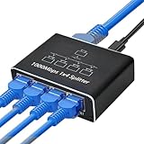 Zusätzliche Ethernet-Ports für Router, Ethernet-Splitter 1 bis 4, 1000 Mbps RJ45-Netzwerk-Splitter, Ethernet-Kabel-Splitter für Router, Multi-Port-Ethernet-Splitter, Netzwerkkabel-Splitter für
