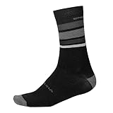 Endura BaaBaa Merino Stripe Fahrradsocken für Herren, Mattschwarz, L