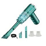 WANWEN Handstaubsauger Akku Autostaubsauger, Hand Stark Mini Staubsauger Auto Kabellos, 29000Pa 120W, Kabelloser Handstaubsauger, für Auto/Haustier/Tastatur/Schreibtisch (Green)