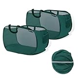 2 Stück Faltbarer Wäschekorb, 75L Pop up Wäschekorb Faltbar (36 x 36 x 58 cm) Wäschetonne Wäschekorbe klappbar mit Griff, Aufbewahrungskorb für Kinderzimmer Camping Und Reisen