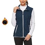 Soneven Damen Fleece Weste Outdoor Kurz Laufweste Fleeceweste Reitweste Softshell-Weste Leicht mit Reißverschluss für Laufen Wandern Winter
