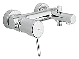 GROHE Concetto, Badewannenarmatur (Duscharmatur für die Badewanne, Mischbatterie mit automatischer Umstellung Wanne/Brause, mit integriertem Rücklaufventil, S-Anschlüsse), chrom, 32211001