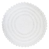 DII Crochet Collection Badematte, wendbar, rund, 70 cm Durchmesser, Weiß