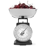 Salter SA00562BFEU12 zeitlose mechanische Küchenwaage – 5 kg Kapazität, 1 Liter spülmaschinenfeste Schüssel, Backwaage, klassisches Design, leicht lesbares großes Zifferblatt, 22 cm Höhe, Schwarz