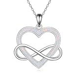 ONEFINITY Infinity Herz Kette 925 Sterling Silber Herz Anhänger Kette Infinity Herz Schmuck Valentinstag Geschenke für Frauen