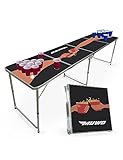 MUWO Bierpong Tisch Set mit 22 Bechern - Der ultimative Klapptisch 60 x 240 cm Partytisch für gesellige Momente (Teamplayer)