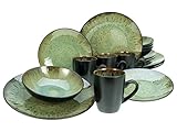 CREATABLE 23631, Serie JAWA - Reaktivglasur, Geschirrset, Kombiservice 16 teilig, Mehrfarbig
