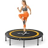 MERACH Mini Trampolin - 102cm/122cm Fitness Trampolin Faltbar, Maximale Belastung 150 KG, Trampoline für Bewegungstraining Leise