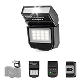 ULANZI SL03 Mini Kamerablitz mit Videolicht, GN8 6500K Kamera Speedlite Blitzgeräte, 90° verstellbare, 4 Leistungsstufe (1/8~1/1), Einzelkontakt-Blitzschuh für Sony/Canon/Fuji DSLR, Schwarz