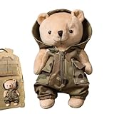 Weqizuerqi Plüschbär aus Plüsch, Tarnbär, Tarn-Spielzeug, Teddybär aus kuscheligem Plüsch, 7,87 Zoll | abnehmbares Sammelkissen, Raumdekoration in Tierform aus Plüsch,