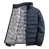 Blau,XL,Herren Daunenjacke Outdoor Winddichte Oberbekleidung Winter Freizeit Warm Verdickt Mode Stehkragen Daunenmäntel